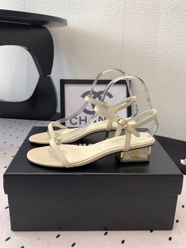 CC Sandal In White Lambskin 147089