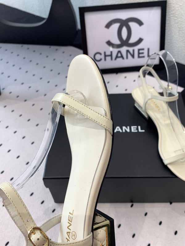 CC Sandal In White Lambskin 147089