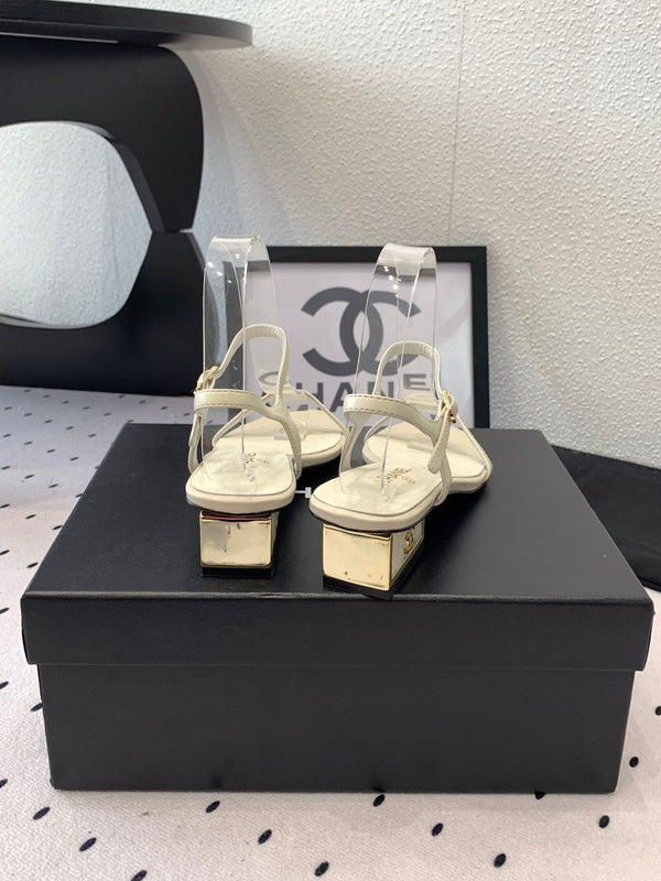 CC Sandal In White Lambskin 147089