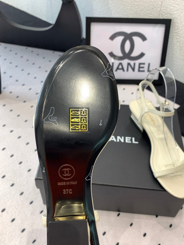 CC Sandal In White Lambskin 147089