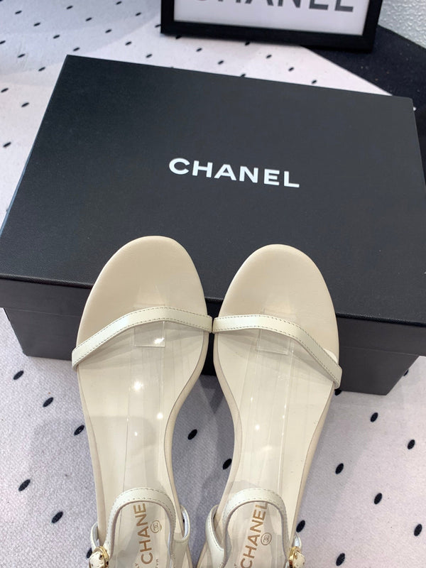 CC Sandal In White Lambskin 147089