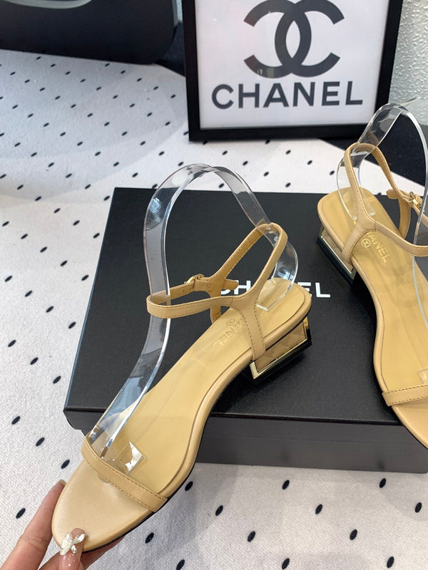 CC Sandal In Dark Beige Lambskin 147091