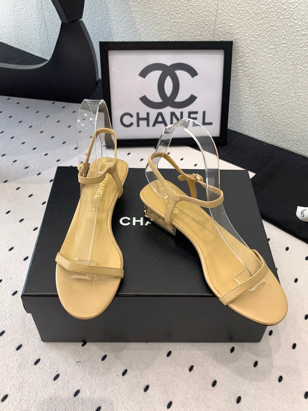 CC Sandal In Dark Beige Lambskin 147091