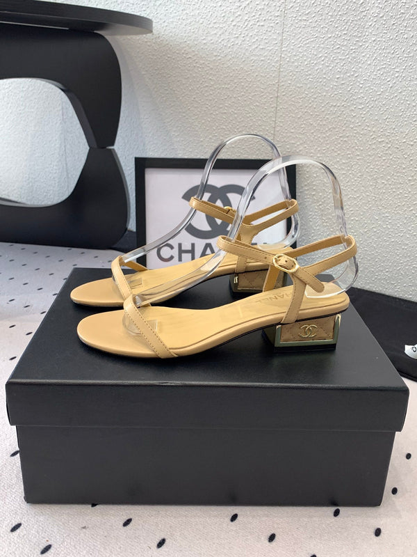 CC Sandal In Dark Beige Lambskin 147091