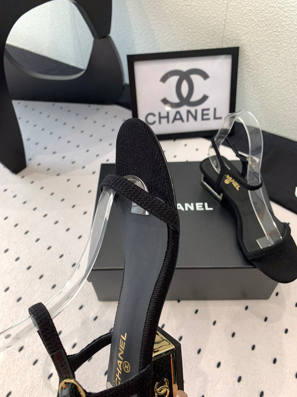 CC Sandal In Black Canvas Fabric 147092