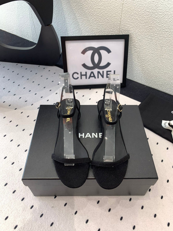 CC Sandal In Black Canvas Fabric 147092