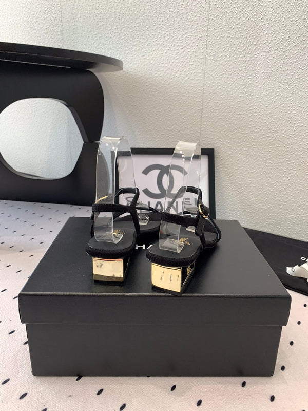 CC Sandal In Black Canvas Fabric 147092