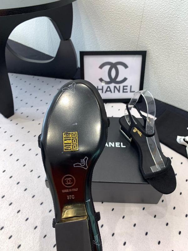 CC Sandal In Black Canvas Fabric 147092