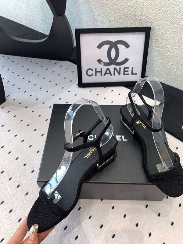 CC Sandal In Black Canvas Fabric 147092