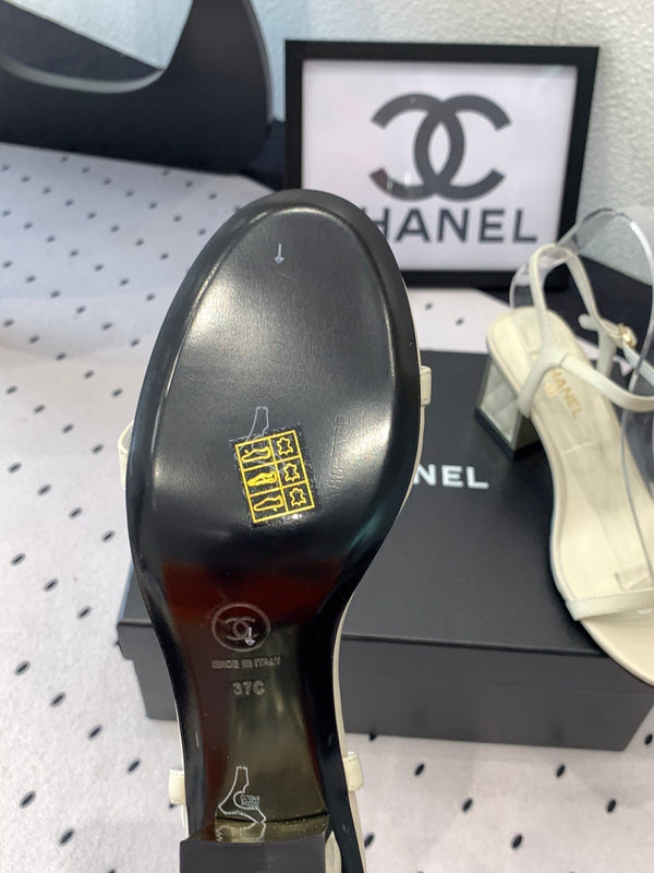 CC Sandal In White Lambskin 147093