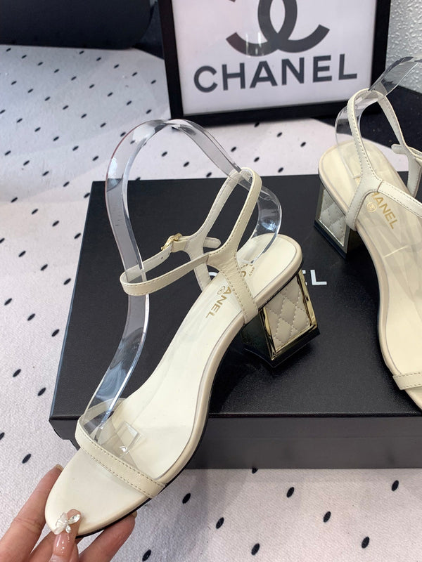 CC Sandal In White Lambskin 147093