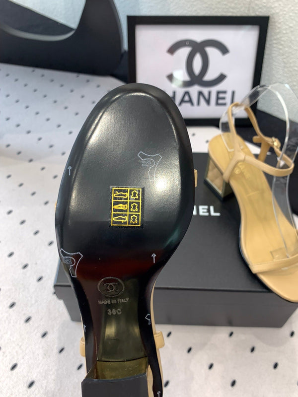 CC Sandal In Dark Beige Lambskin 147094