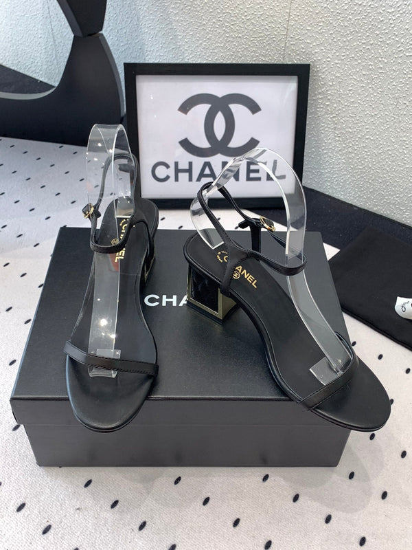 CC Sandal In Black Lambskin 147095