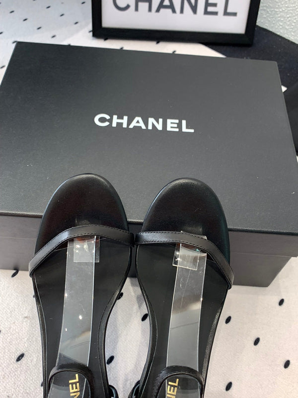 CC Sandal In Black Lambskin 147095