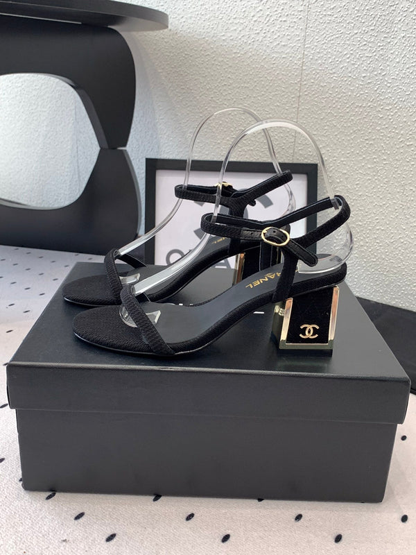 CC Sandal In Black Canvas Fabric 147096