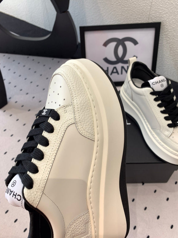 CC Sneaker In White Mix Black Cowhide 147102