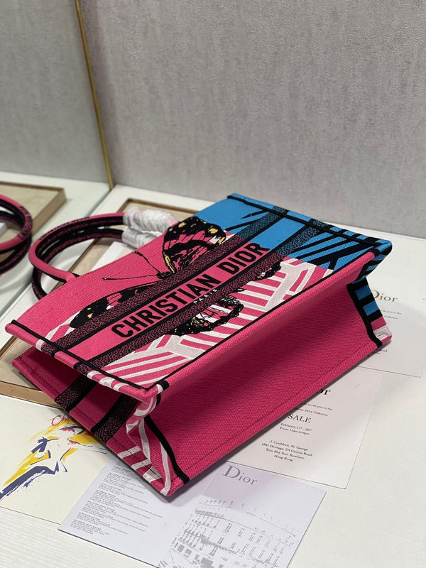 Borsa in tela con motivo a farfalla colorata, 36 cm, CD 336531