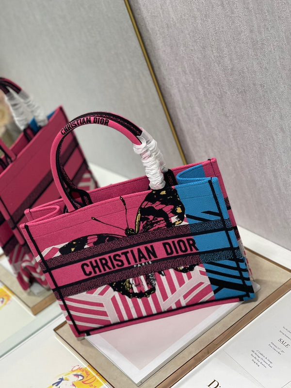 Borsa in tela con motivo a farfalla colorata, 36 cm, CD 336531