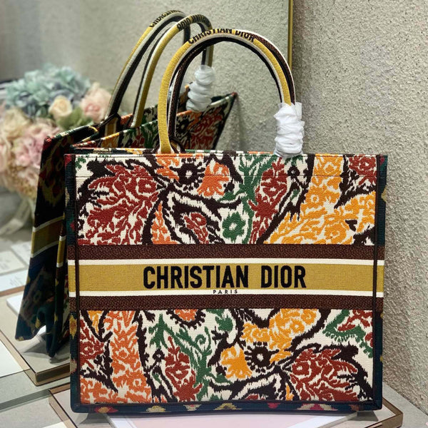 CD Yellow Five-color Flower Book Tote 42cm Bag Canvas 336579