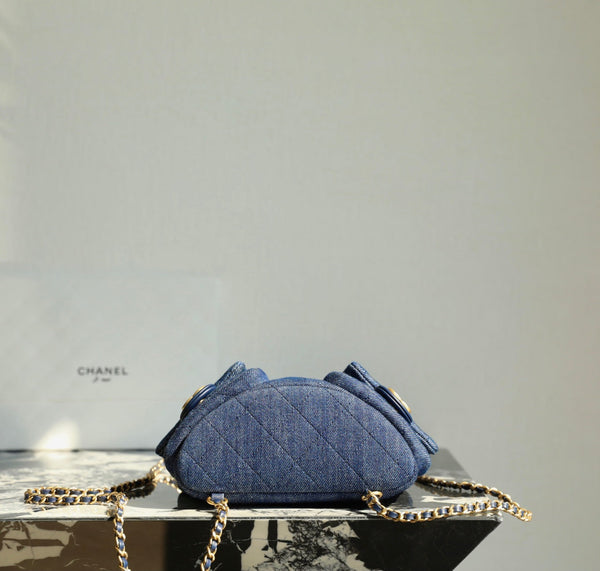 CC Drawstring Backpack 24.3cm Dark Blue Denim