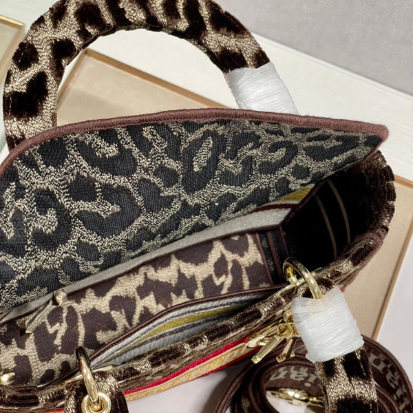 CD Velvet Leopard Print 24 Lady Dior Bag Canvas 336645