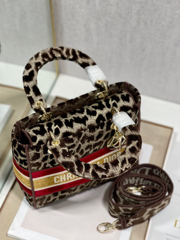 CD Velvet Leopard Print 24 Lady Dior Bag Canvas 336645