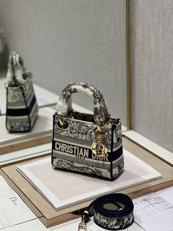 CD Old Blue Tiger 17 Lady Dior Bag Canvas 336742