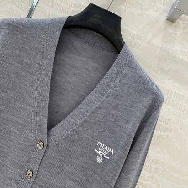 Prada 25 Cardigan Gray Wool