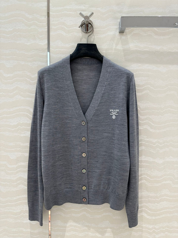 Prada 25 Cardigan Gray Wool
