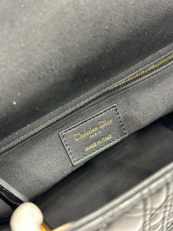 CD Medium Lady Dior 24 Bag Black Lambskin