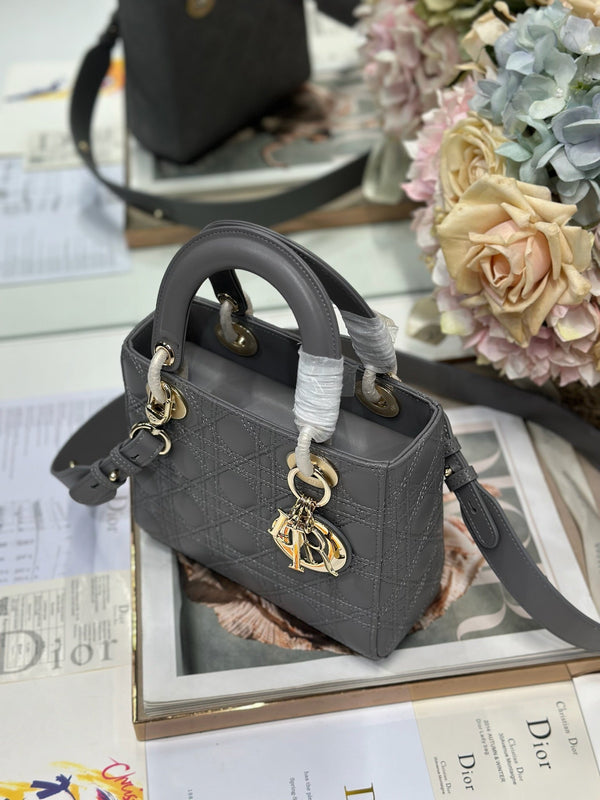 CD Lady Dior Bag Grey Lambskin