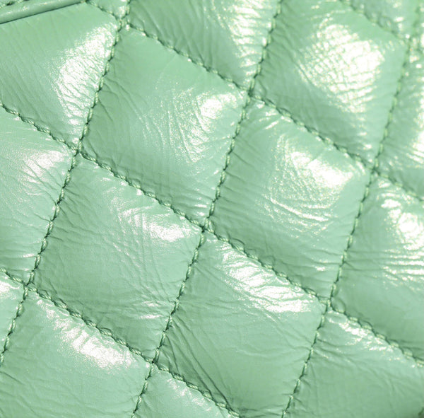 CC 24K Nano 19cm Kelly Shopper Bag Cloud Blue Patent Lambskin