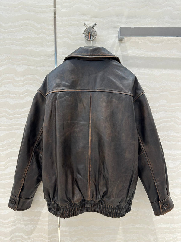 Miumiu 25 Jacket Black Brown Lambskin