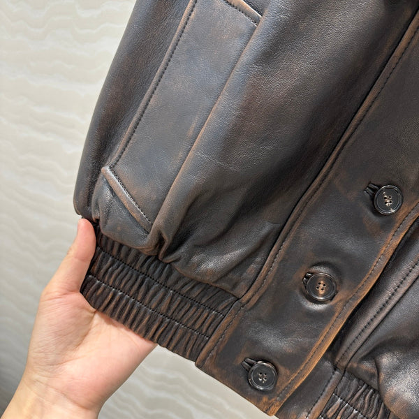 Miumiu 25 Jacket Vest Black Brown Lambskin
