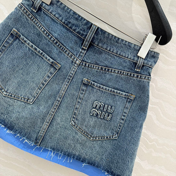 Miumiu Denim Skirt Blue Cotton