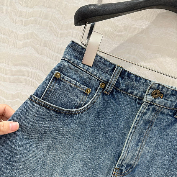 Miumiu Denim Skirt Blue Cotton