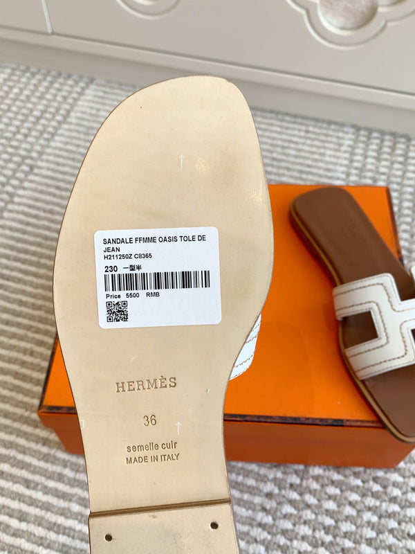 Sandalo HM Oran in pelle di pecora bianca 291395