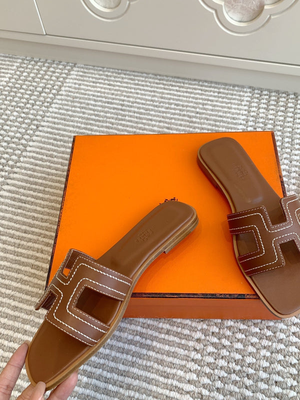 Sandalo HM Oran in pelle di pecora marrone 291396