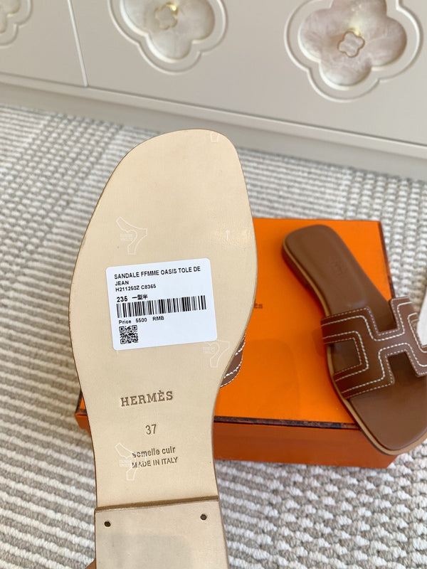 Sandalo HM Oran in pelle di pecora marrone 291396