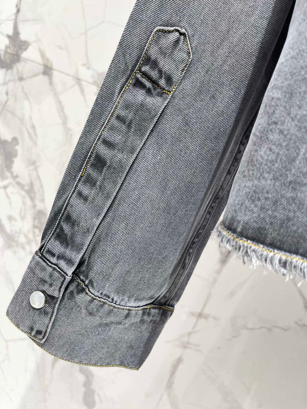 Miu Miu Denim Shirt Smoky Grey Cotton