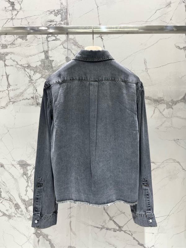 Miu Miu Denim Shirt Smoky Grey Cotton
