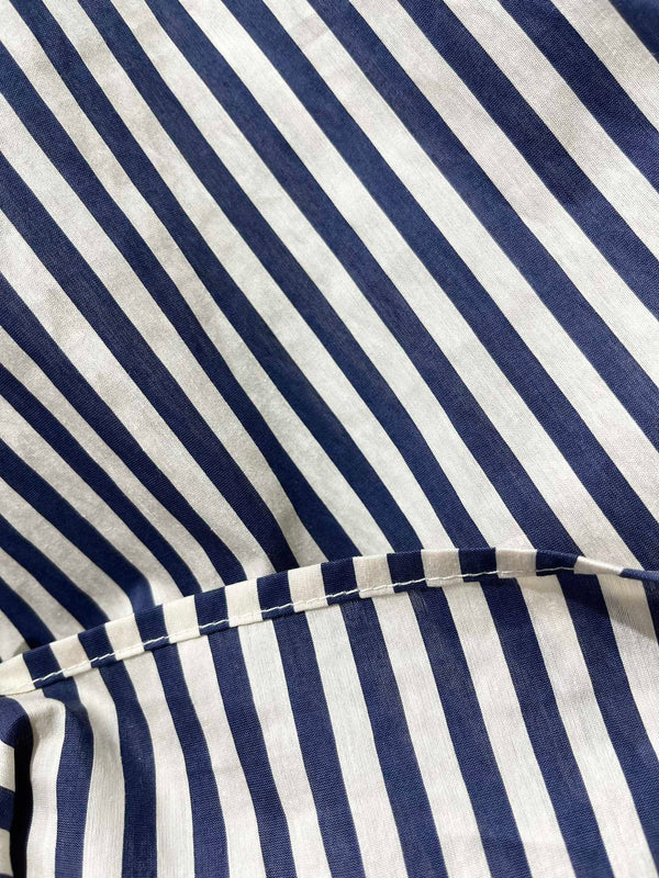 Camicia Miu Miu a righe con lettere ricamate in cotone blu bianco