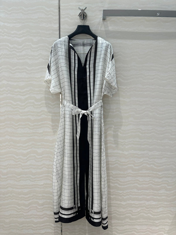 Hm 25 Coaching Deja Vu Shirt Dress White Black Silk