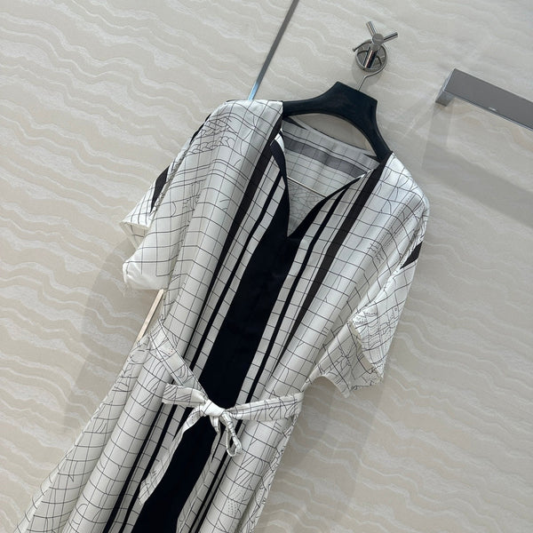 Hm 25 Coaching Deja Vu Shirt Dress White Black Silk