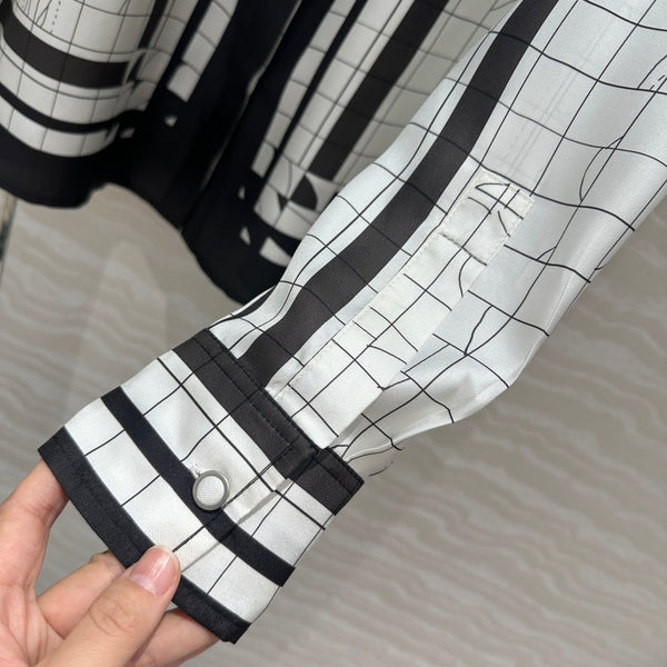 Hm 25 Coaching Deja Vu Shirt White Black Silk