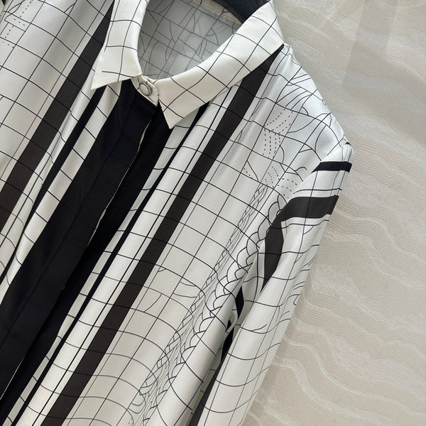 Hm 25 Coaching Deja Vu Shirt White Black Silk