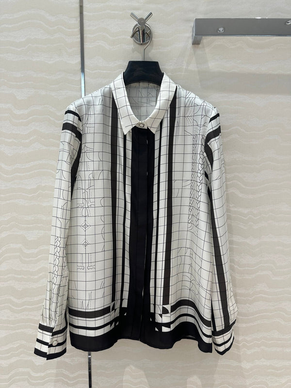 Hm 25 Coaching Deja Vu Shirt White Black Silk