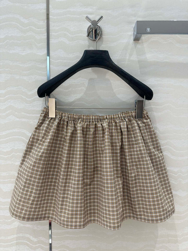 Miu Miu Puffy Skirt Brown Cotton