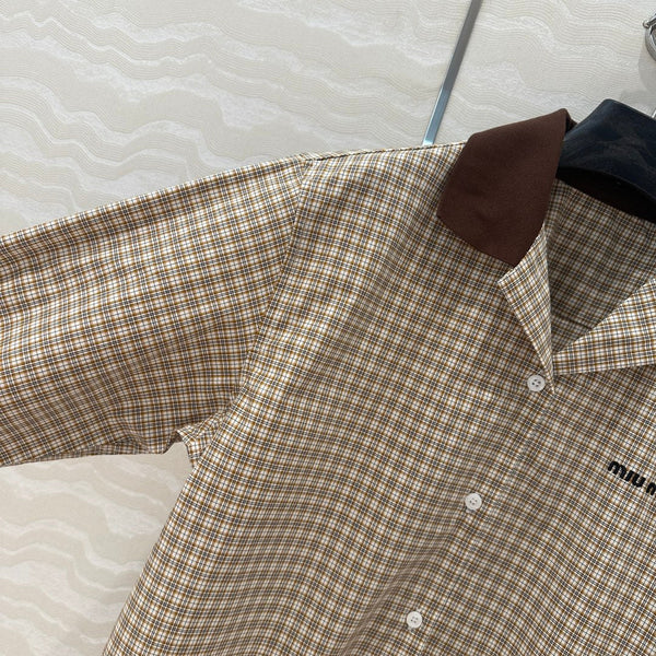 Miu Miu Short Shirt Brown Cotton