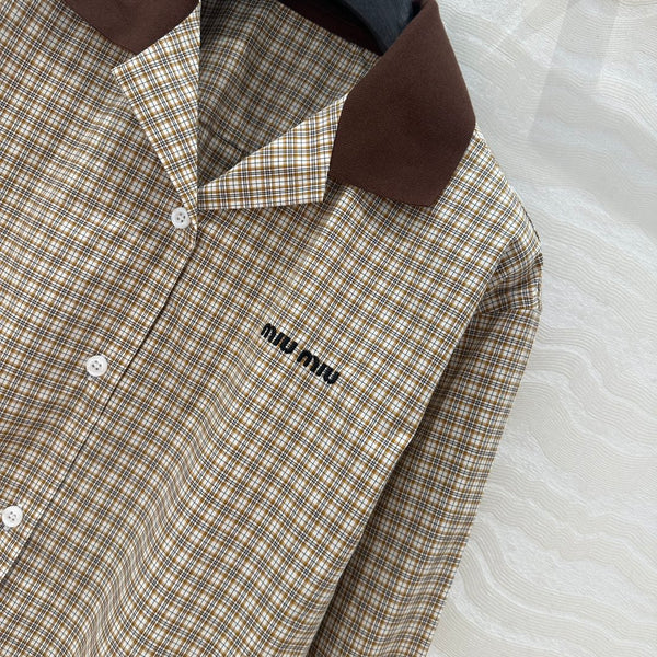 Miu Miu Short Shirt Brown Cotton